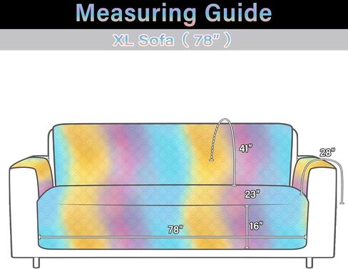 Waterproof Chair Covers 23 Inch Reversible Sofa Covers Reusable Printing Covers for Living Room Small Couch Cover for Single Seat Furniture Protector Geometric Patchwork Rainbow Ombre+Gray in Kuwait