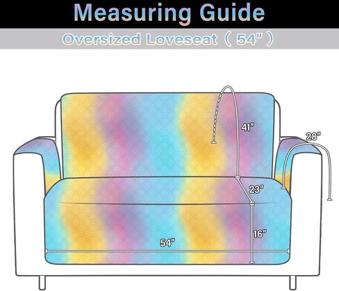 Waterproof Chair Covers 23 Inch Reversible Sofa Covers Reusable Printing Covers for Living Room Small Couch Cover for Single Seat Furniture Protector Geometric Patchwork Rainbow Ombre+Gray in Kuwait