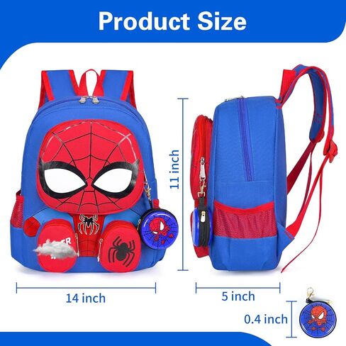 HJGGJJKJ Cartoon Spider Style Backpack 3D Multi-layer Pocket Design Backpack 14-inch Travel Backpack in Saudi Arabia