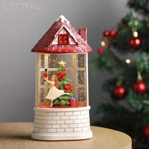 Christmas Snow Globe Ballerina Nutcracker Snow Globe Lantern with Music Glittering Lighted Christmas Tree and Clara Snow Globe Table Decoration for Girls,USB and Battery Operated, 8.2" in Saudi Arabia