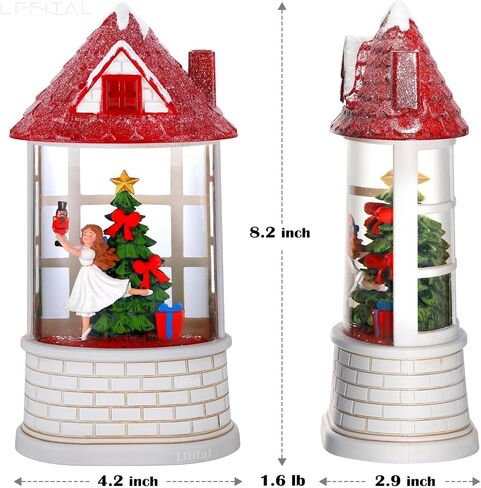 Christmas Snow Globe Ballerina Nutcracker Snow Globe Lantern with Music Glittering Lighted Christmas Tree and Clara Snow Globe Table Decoration for Girls,USB and Battery Operated, 8.2" in Saudi Arabia