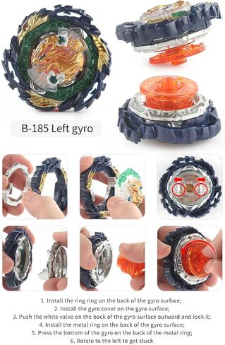 مجموعة Bey Battling Top Stadium Blade Battle Set - 10 قمصان دوارة معدنية فيوجن، 2 قاذفات، 1 ساحة للأطفال بعمر 6 سنوات فما فوق - قمصان قتال Bey عالية الأداء للأطفال الأولاد in Saudi Arabia