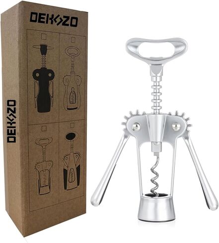 فتاحة زجاجات النبيذ شديدة التحمل - 2 في 1 أذرع جسم من سبائك الزنك من الفولاذ المقاوم للصدأ فتاحة نبيذ حلزونية، مفتاح يدوي متعدد الوظائف للنبيذ والبيرة لحانات المطاعم والمطبخ المنزلي لاستخدام DEHOZO in Kuwait