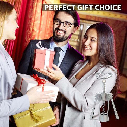 فتاحة زجاجات النبيذ شديدة التحمل - 2 في 1 أذرع جسم من سبائك الزنك من الفولاذ المقاوم للصدأ فتاحة نبيذ حلزونية، مفتاح يدوي متعدد الوظائف للنبيذ والبيرة لحانات المطاعم والمطبخ المنزلي لاستخدام DEHOZO in Kuwait