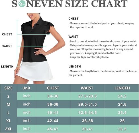 Soneven Womens Ruffle Sleeve Golf Polo Shirts Moisture Wicking Print Work Blouses in Saudi Arabia