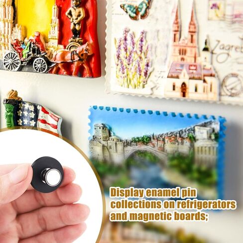 18 قطعة من الدبابيس المغناطيسية لدبابيس المينا، ومحولات الدبابيس إلى الثلاجة، ودبابيس معدنية للثلاجة، ومحول بروش مغناطيسي (فضي) in Kuwait