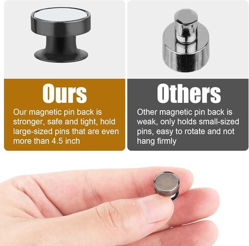 18 قطعة من الدبابيس المغناطيسية لدبابيس المينا، ومحولات الدبابيس إلى الثلاجة، ودبابيس معدنية للثلاجة، ومحول بروش مغناطيسي (فضي) in Kuwait