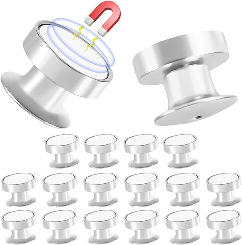 18pcs Magnetic Pin Backs for Enamel Pins, Pin Converters to Refrigerator Metal Pin Backs Locking Pin Keepers Magnetic Brooch Converter (Silver) in Saudi Arabia