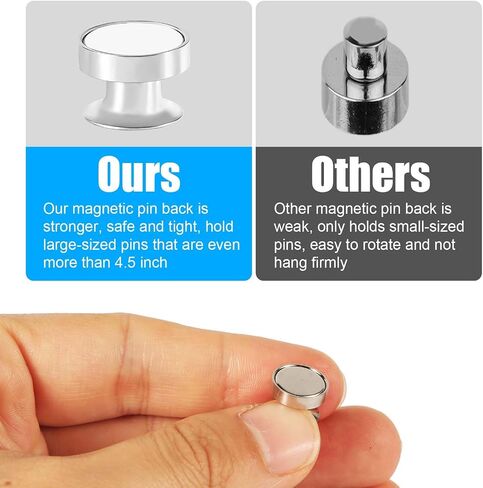 18pcs Magnetic Pin Backs for Enamel Pins, Pin Converters to Refrigerator Metal Pin Backs Locking Pin Keepers Magnetic Brooch Converter (Silver) in Saudi Arabia