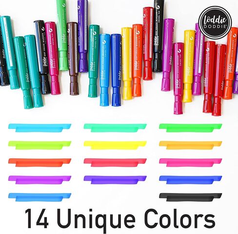 36 قلم تلوين جاف للمسح الجاف من Loddie Doddie، 14 لونًا ساطعًا وجريءًا فريدًا، طرف إزميل، رائحة منخفضة، غير سامة in Kuwait