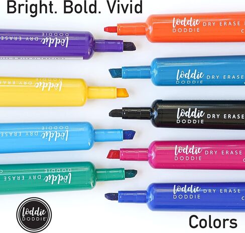 36 قلم تلوين جاف للمسح الجاف من Loddie Doddie، 14 لونًا ساطعًا وجريءًا فريدًا، طرف إزميل، رائحة منخفضة، غير سامة in Kuwait