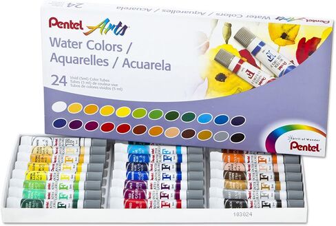Pentel Arts Water Colors, Assorted, 5ml Tubes, 12 Color Set (WFRS-12) in Saudi Arabia