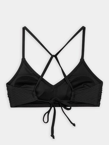 CUPSHE Women's Bikini Sets Crisscross Self Tie Ribbed Low Waisted Black, M in Saudi Arabia