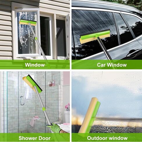 ITTAHO Squeegee for Window Cleaning, 2 in 1 Squeegee Window Cleaner with 58'' Long Handle,Window Washing Kit with Extension Pole for Shower, Windshield, Mirror, Gas Station, Glass in Saudi Arabia