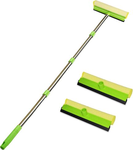 ITTAHO Squeegee for Window Cleaning, 2 in 1 Squeegee Window Cleaner with 58'' Long Handle,Window Washing Kit with Extension Pole for Shower, Windshield, Mirror, Gas Station, Glass in Saudi Arabia