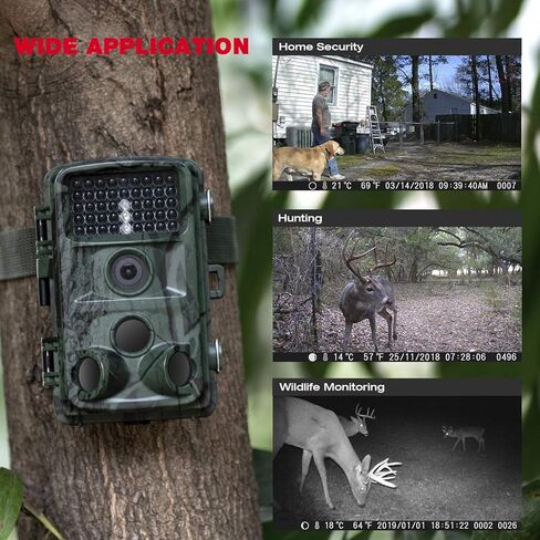 كاميرا VOOPEAK Trail، كاميرا ألعاب تنشيطية للرؤية الليلية بدقة 14 ميجابكسل 1080 بكسل، عدسة واسعة الزاوية 120 درجة للحياة البرية مع IP56 مقاومة للماء 3 كاميرات صيد PIR in Kuwait