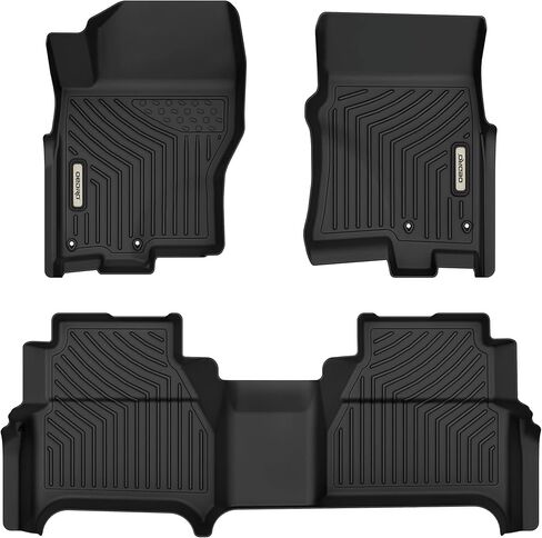 OEDROO Floor Mats for 2022-2024 Nissan Frontier Crew Cab w/ 2nd Row Under-Seat Storage, Black TPE All Weather Front & Rear Full Set Liners in Saudi Arabia