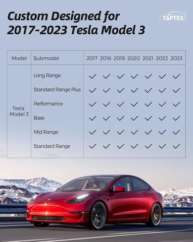 TAPTES لـ Tesla Model 3 سجادات الأرضية 2023 2022 2021 2020 2019 2018 2017، XPE Premium لجميع الأحوال الجوية لـ Tesla Model 3 بطانات الشحن الخلفية - متوافقة مع الطراز 3 2017-2023 ملحقات السيارة الداخلية in Kuwait