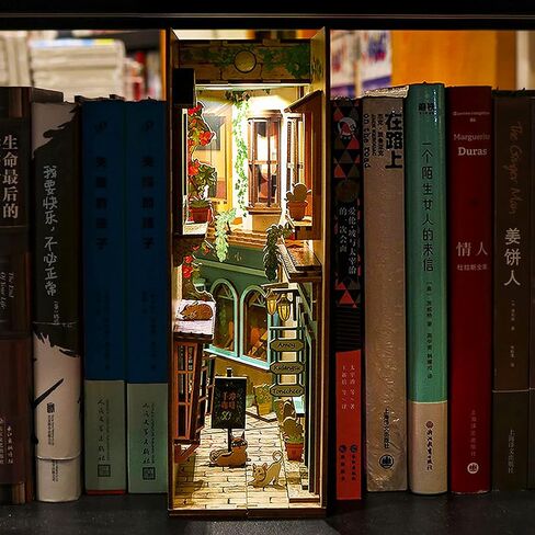 مجموعة زوايا الكتاب DIY، ألغاز خشبية ثلاثية الأبعاد لبيت الدمى، رف كتب، ديكور ديوراما، زقاق، حب الجزيرة، مجموعة أدوات إبداعية مجمعة مخصصة مع أضواء استشعار، هدايا للمراهقين والبالغين in Saudi Arabia