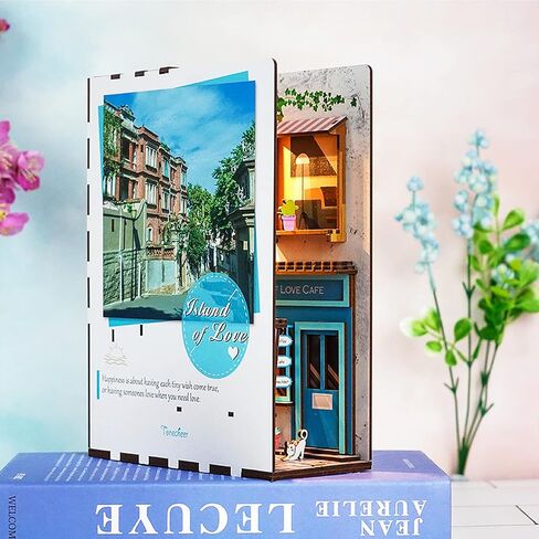 مجموعة زوايا الكتاب DIY، ألغاز خشبية ثلاثية الأبعاد لبيت الدمى، رف كتب، ديكور ديوراما، زقاق، حب الجزيرة، مجموعة أدوات إبداعية مجمعة مخصصة مع أضواء استشعار، هدايا للمراهقين والبالغين in Saudi Arabia