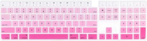 Silicone Keyboard Cover for Magic Keyboard with Touch ID and Numeric Keypad Model A2520 2023 2022 Sudio and for iMac 24 inch M1 chip 2022 2021 Anti-Dust Keyboard Skin Protector (Black) in Saudi Arabia