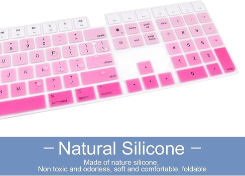 Silicone Keyboard Cover for Magic Keyboard with Touch ID and Numeric Keypad Model A2520 2023 2022 Sudio and for iMac 24 inch M1 chip 2022 2021 Anti-Dust Keyboard Skin Protector (Black) in Saudi Arabia