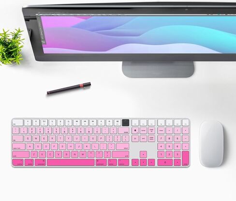 Silicone Keyboard Cover for Magic Keyboard with Touch ID and Numeric Keypad Model A2520 2023 2022 Sudio and for iMac 24 inch M1 chip 2022 2021 Anti-Dust Keyboard Skin Protector (Black) in Saudi Arabia