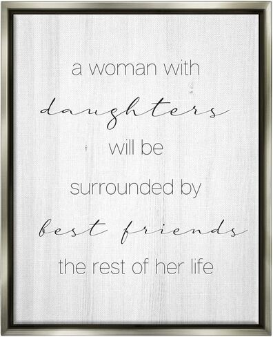 Stupell Industries Best Friend Daughters Birch Pattern Typography Phrase Floating Framed Wall Art, Design By Daphne Polselli in Saudi Arabia