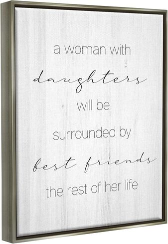 Stupell Industries Best Friend Daughters Birch Pattern Typography Phrase Floating Framed Wall Art, Design By Daphne Polselli in Saudi Arabia