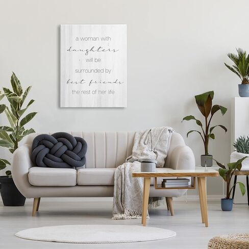 Stupell Industries Best Friend Daughters Birch Pattern Typography Phrase Floating Framed Wall Art, Design By Daphne Polselli in Saudi Arabia