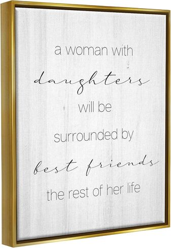 Stupell Industries Best Friend Daughters Birch Pattern Typography Phrase Floating Framed Wall Art, Design By Daphne Polselli in Saudi Arabia