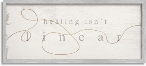 Stupell Industries Healing Isn't Linear Comforting Squiggle Line Phrase Framed Wall Art, Design By Daphne Polselli in Saudi Arabia
