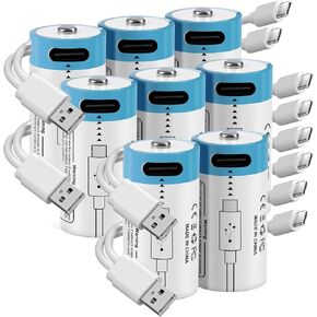 8 Pack 123A Battery with 4 Type C in 1 USB Port Charging Cable in Saudi Arabia