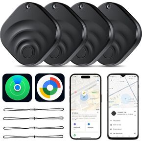 2026 Air Tracker Tags Item Locator for Android & iOS Bluetooth Tracker Smart Tags Compatible with Apple Find My (iOS) & Google's Find Hub(Android) for Keys, Luggage, Wallet, Vehicles Black (4 Pack) in Kuwait