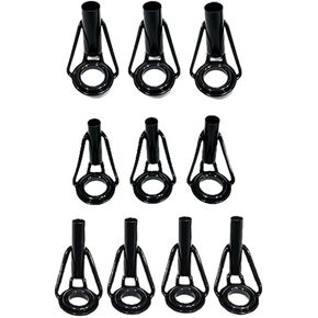 10 Pcs Fishing Rod Tip Repair Kit, Stainless Steel Guides Ring with Ring Replacement for Freshwater Saltwater Fishing Rods, Black in Saudi Arabia