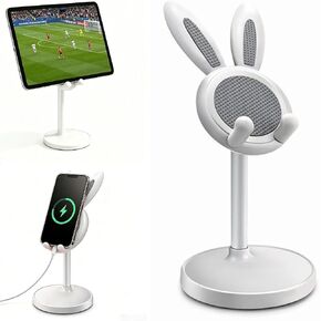 Cute White Bunny Desk Phone Stand, Adjustable Phone Holder with Stable Base in Kuwait