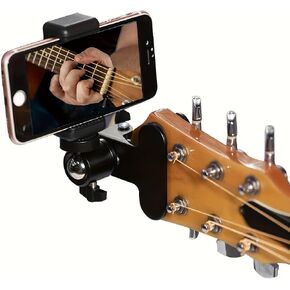 Portable Guitar Phone Holder, Adjustable Clamp, Black, Durable, Single Unit in Kuwait