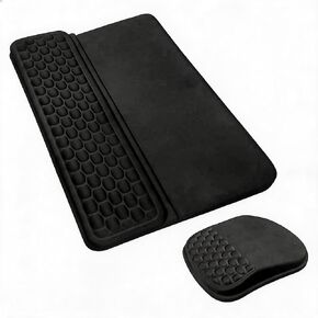 GarveeLife Ergonomic Memory Foam Keyboard and Mouse Wrist Rest Set – Massage Texture, Non-Slip Base, Ideal for Office, Gaming, Typing – Black – Desk Accessory – 2-Piece Set in Kuwait