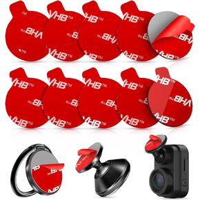 volport 10 Pcs Sticky Adhesive Pads for Car Magnetic Phone Holder, 1 inch Round Double Sided Tape Replacement for Dashboard Cell Phone Mount & Mini Dash Cam Base, Strong 25mm Heat Resistant Sticker in Kuwait