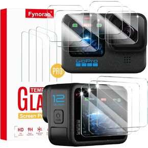 3+3+3-Pack Screen Protector & Lens Protector for Go Pro Hero 12/Hero 11/Hero 10/Hero 9 Camera[Back+Lens+Front], Tempered Glass Film, Impact-Protection, HD, Anti-Shatter, Anti-Scratch, 9H Hardness in Kuwait