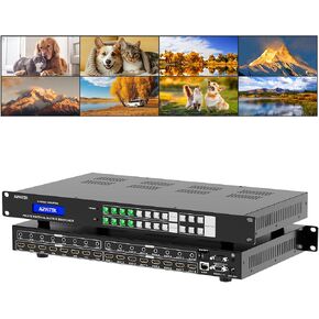 4K HDMI Matrix Switch 4x4 w/Web,UltraHD 4K@60Hz 4:4:4, 4 in 4 Out HDMI Matrix Splitter/Switcher w/3.5mm Audio, Support EDID, HDMI 2.0, HDCP 2.2, Multiple Control Way, Fit 1U 19" Server Rack in Kuwait