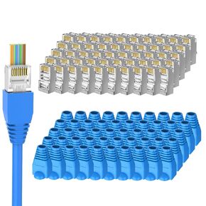 Brileine 50-Pack Cat 6 Shielded Pass Through RJ45 Connectors in Kuwait