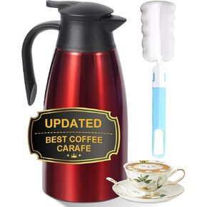 70oz Thermal Coffee Carafe for keeping hot,Updated Carafes for hot liquid, Stainless Steel Insulated Thermal Pot for Coffee, Hot Water,Keep Hot 12 Hours (Black 2.1 L) in Kuwait