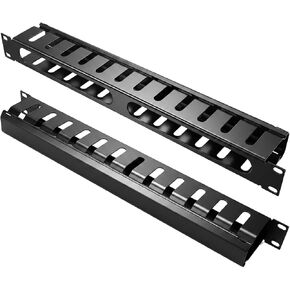 LIYVZ 1U Cable Manager 12 Metal Finger Duct Horizontal Rack Mount - 19 Inch Server Rack Cable Management with Cover for Sever Cabinet in Saudi Arabia