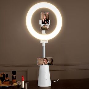 Ring Light for Makeup and Video Recording, 11" Desk Ring Light with 13.5" Stand & Phone Holders, Touch Control, Dimmable LED Selfie Light for Makeup, Video, Zoom Calls, Live Stream, YouTube&TikTok in Kuwait