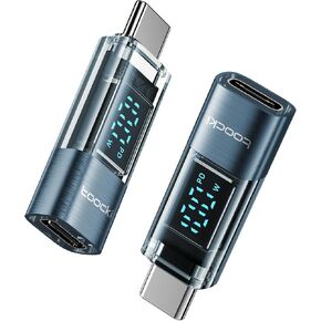 2Pack 100W USB C Female to Male Extension Adapter with LED Display for iPad Pro, iPhone 16, 15 Pro Max, MacBook Pro and All USB C Devices in Kuwait