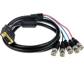 VGA to BNC Cable with 5BHC Plugs Splitter to RGBHV Male to Male Coaxial Cord for Connecting Monitors and HDTVs to RGBHV Adapter in Kuwait
