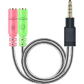 MillSO Headphone Mic Splitter 3.5mm Headset Adapter (Microphone + Audio) in Kuwait