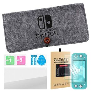 Carrying Case for Nintendo Switch Lite, Portable Travel Carry Bag Ultra Slim Professional Protective Felt Pouch for Nintendo Switch Lite 2019 with 5 Game Cartridges Holders -Grey in Kuwait