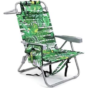 Backpack Beach Chair 330lbs, 5-Position Lay Flat with Cooler Bag in Kuwait
